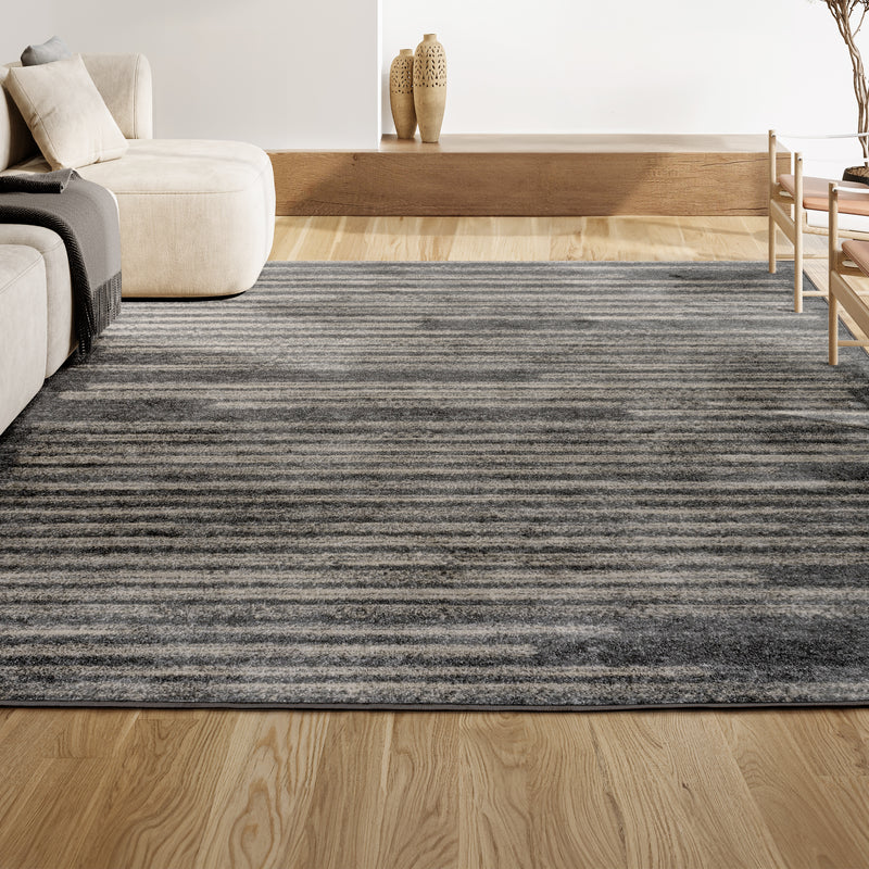 Khalil Modern Berber Stripe Area Rug