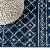 Aksil Moroccan Beni Souk Area Rug Navy/Cream / Runner / 2'2" X 8' – DETAIL
