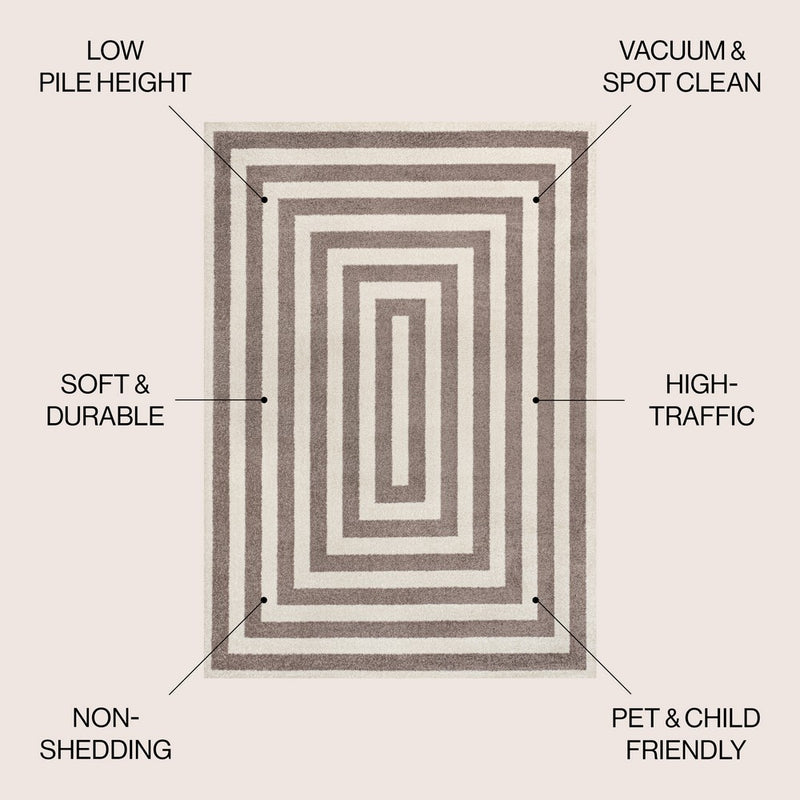 Bandol Modern Classic Mitre Stripe Area Rug