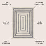 Bandol Modern Classic Mitre Stripe Area Rug