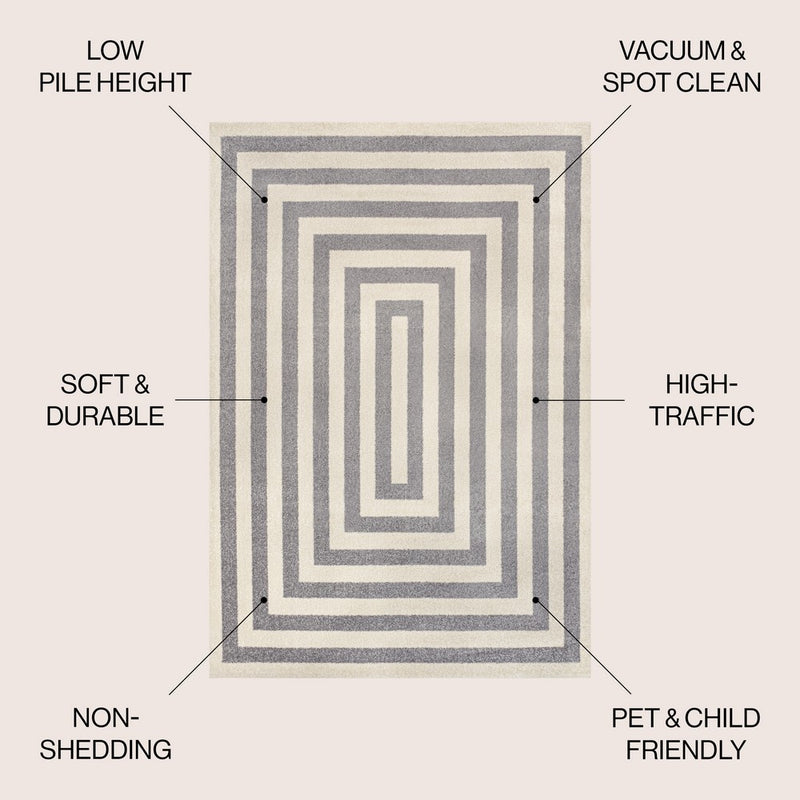 Bandol Modern Classic Mitre Stripe Area Rug