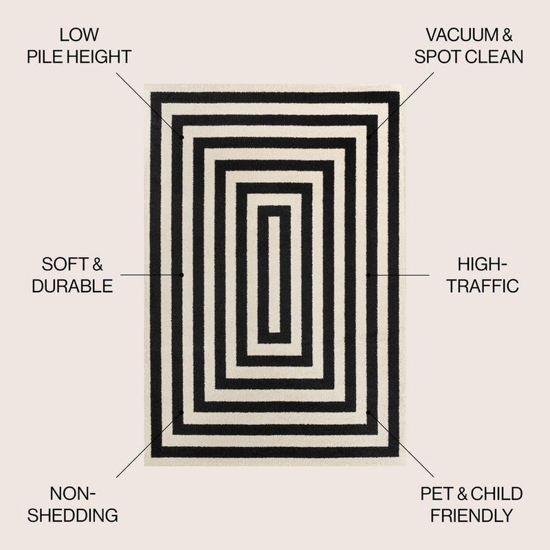 Bandol Modern Classic Mitre Stripe Area Rug