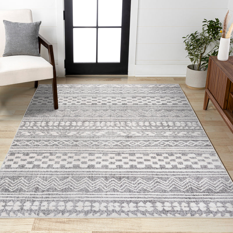 Imlil Tribal Geometric Stripe Area Rug