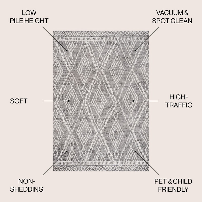 Rih Moroccan Style Diamond Area Rug
