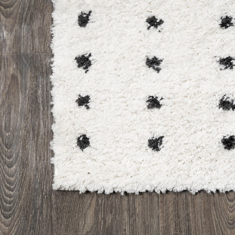 Pele Modern Geometric Dot Shag Area Rug