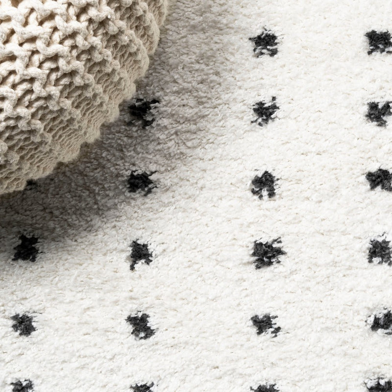 Pele Modern Geometric Dot Shag Area Rug