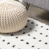 Pele Modern Geometric Dot Shag Area Rug