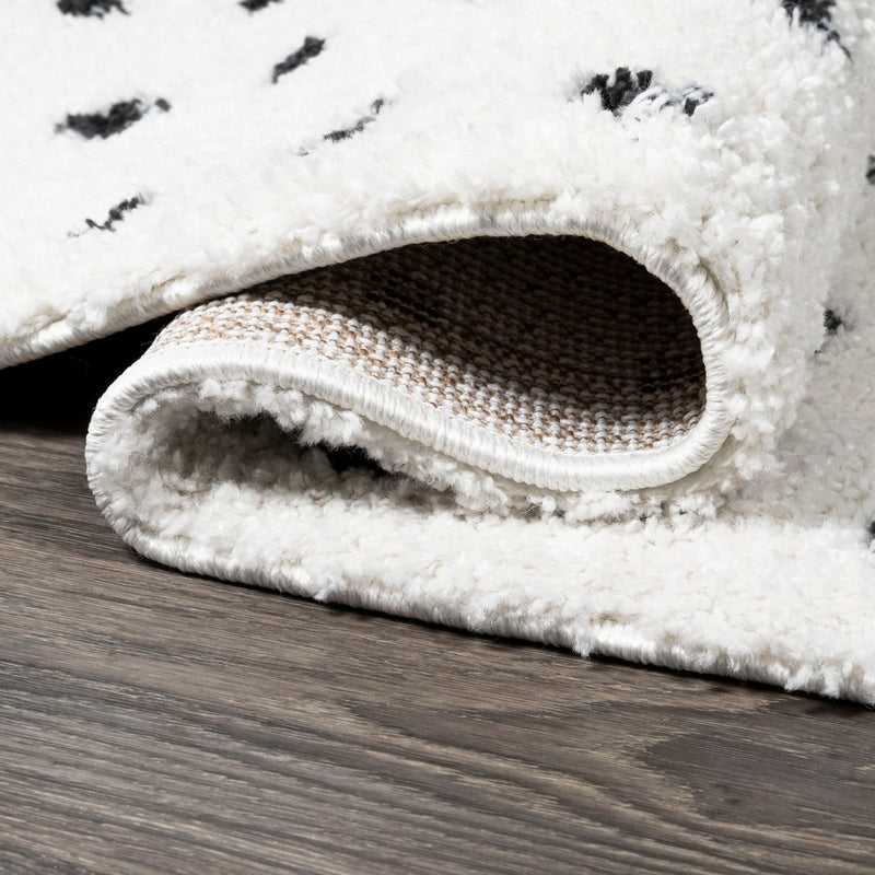 Pele Modern Geometric Dot Shag Area Rug