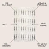 Pele Modern Geometric Dot Shag Area Rug