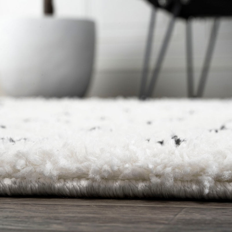 Pele Modern Geometric Dot Shag Area Rug