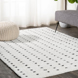 Pele Modern Geometric Dot Shag Area Rug