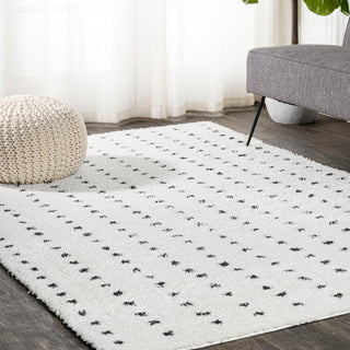 Pele Modern Geometric Dot Shag Area Rug