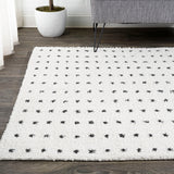 Pele Modern Geometric Dot Shag Area Rug