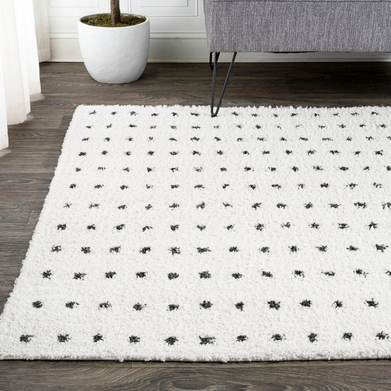 Pele Modern Geometric Dot Shag Area Rug
