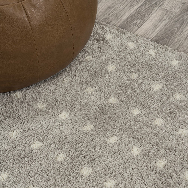 Pele Modern Geometric Dot Shag Area Rug