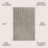 Pele Modern Geometric Dot Shag Area Rug