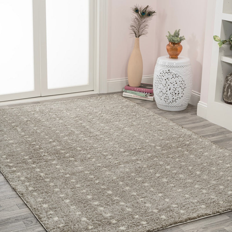 Pele Modern Geometric Dot Shag Area Rug