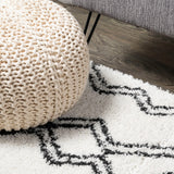Deia Moroccan Style Diamond Shag Area Rug