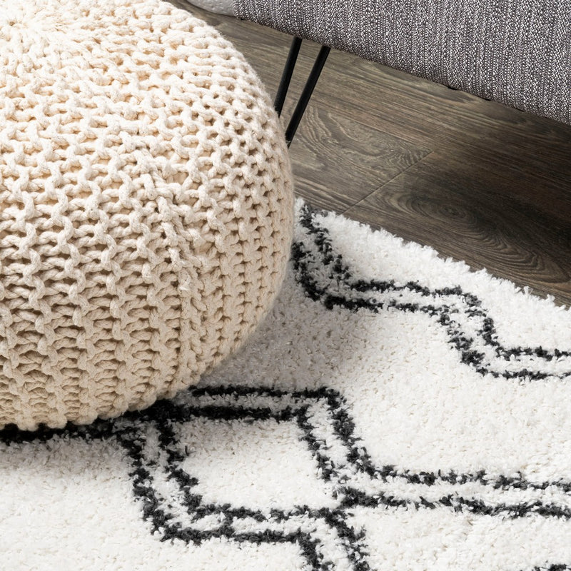 Deia Moroccan Style Diamond Shag Area Rug