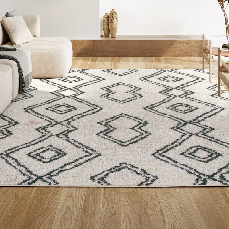 Deia Moroccan Style Diamond Shag Area Rug