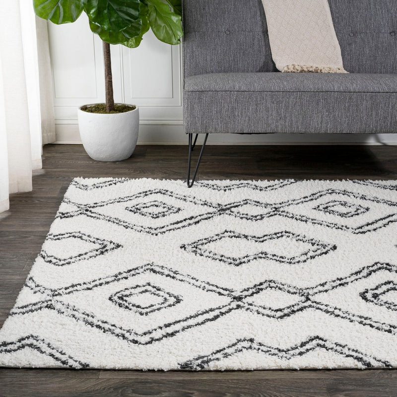 Deia Moroccan Style Diamond Shag Area Rug