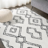 Deia Moroccan Style Diamond Shag Area Rug