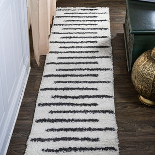 Alaro Berber Stripe Shag Area Rug
