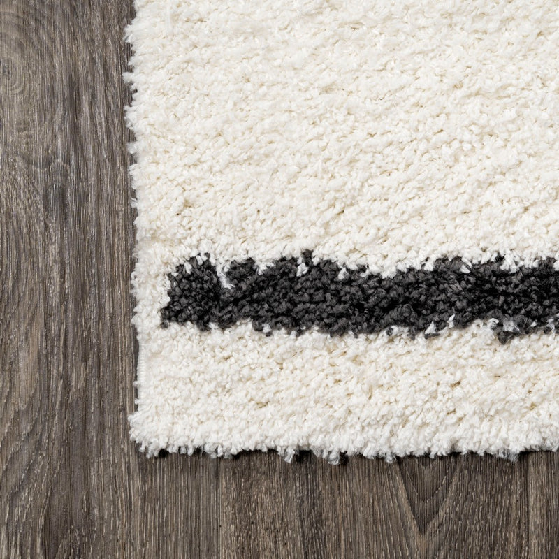 Alaro Berber Stripe Shag Area Rug