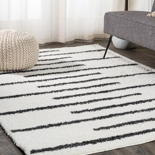 Alaro Berber Stripe Shag Area Rug