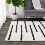 Alaro Berber Stripe Shag Area Rug