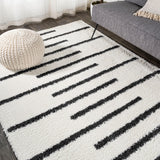 Alaro Berber Stripe Shag Area Rug