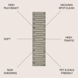 Alaro Berber Stripe Shag Area Rug