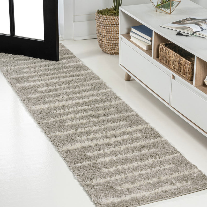 Alaro Berber Stripe Shag Area Rug