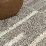 Alaro Berber Stripe Shag Area Rug