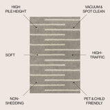 Alaro Berber Stripe Shag Area Rug