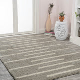 Alaro Berber Stripe Shag Area Rug