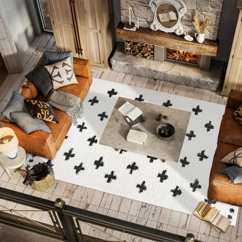 Cristo Berber Geometric Shag Area Rug
