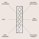 Calvia Moroccan Diamond Shag Area Rug