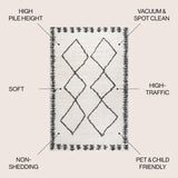 Calvia Moroccan Diamond Shag Area Rug