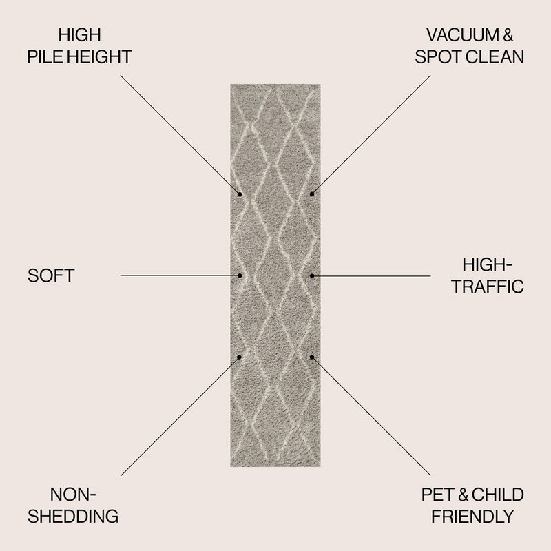 Catala Moroccan Diamond Shag Area Rug
