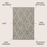 Catala Moroccan Diamond Shag Area Rug