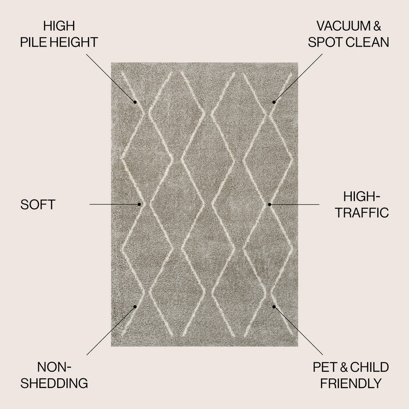 Catala Moroccan Diamond Shag Area Rug