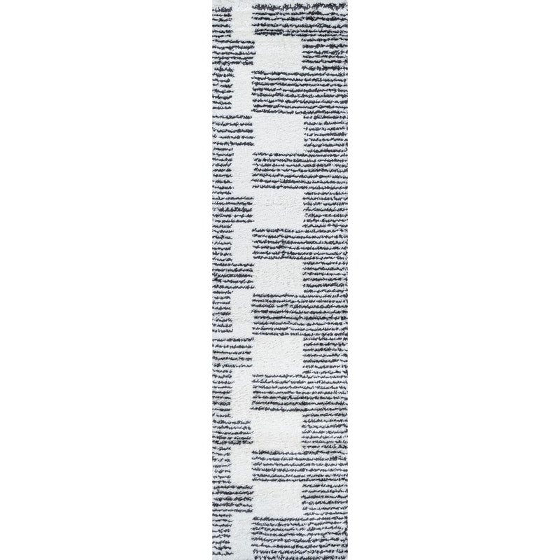 Petra Abstract Stripe Geometric Shag Area Rug