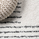 Petra Abstract Stripe Geometric Shag Area Rug