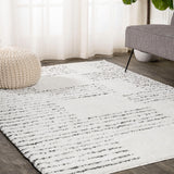 Petra Abstract Stripe Geometric Shag Area Rug