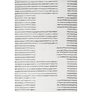 Petra Abstract Stripe Geometric Shag Area Rug