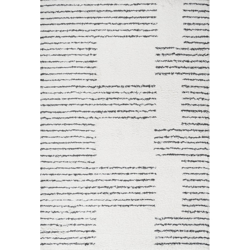 Petra Abstract Stripe Geometric Shag Area Rug