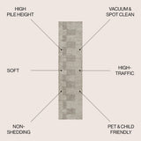 Petra Abstract Stripe Geometric Shag Area Rug