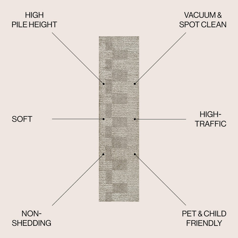 Petra Abstract Stripe Geometric Shag Area Rug