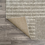 Petra Abstract Stripe Geometric Shag Area Rug